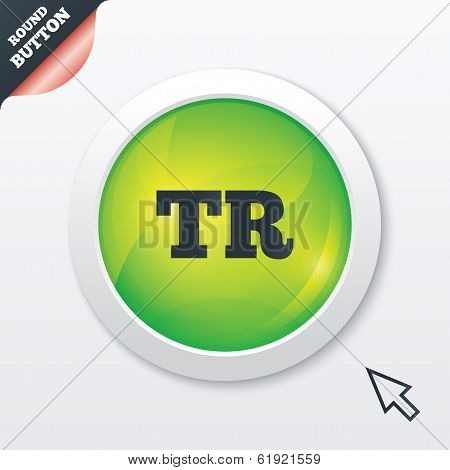 Turkish language sign icon. TR translation