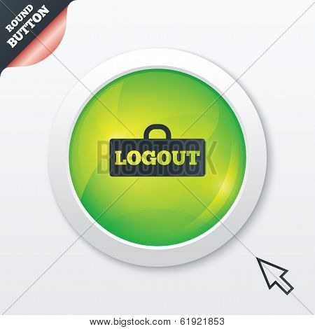 Logout sign icon. Log out symbol. Lock.