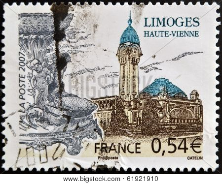 FRANCE - CIRCA 2007: A stamp printed in France shows Limoges circa 2007