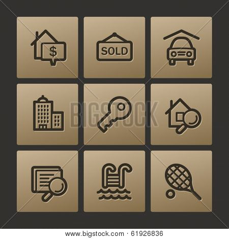 Real estate web icons, buttons set