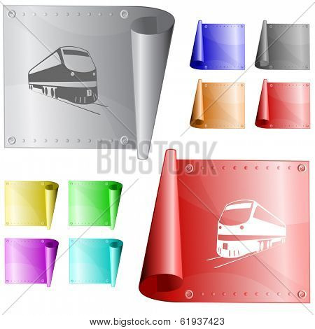 Train. Metal surface. Raster illustration.