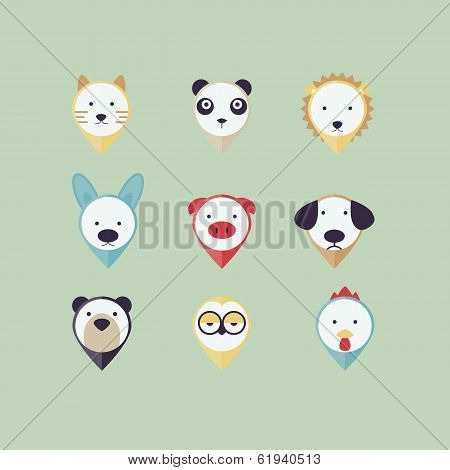 Animal Map Pin Collection