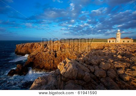 Menorca Punta Nati Faro lighthouse in Ciutadella Balearic Islands of Spain