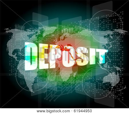 Touch Screen Interface With Deposit Word