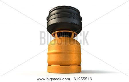 Gas Burner With Potjie Pot