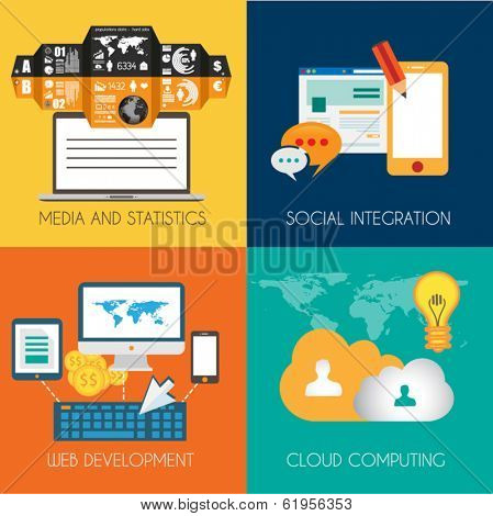Flat Style Diagram, Infographic and UI Icons to use for your business project, marketing promotion, mobile advertising, research and money analytics.