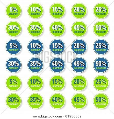 Green Discount Circle Label