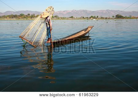 Fisherman Catches Fish For Food