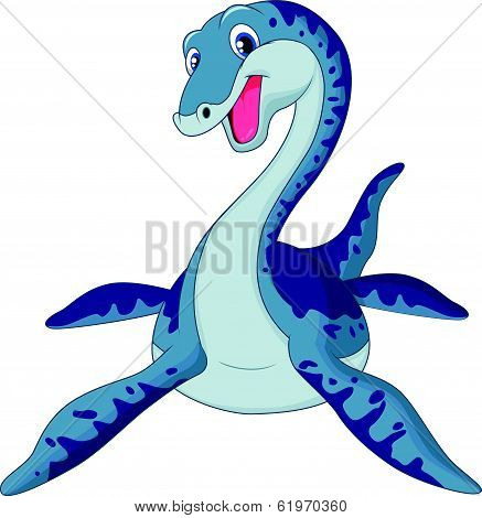 Cute plesiosaurus cartoon