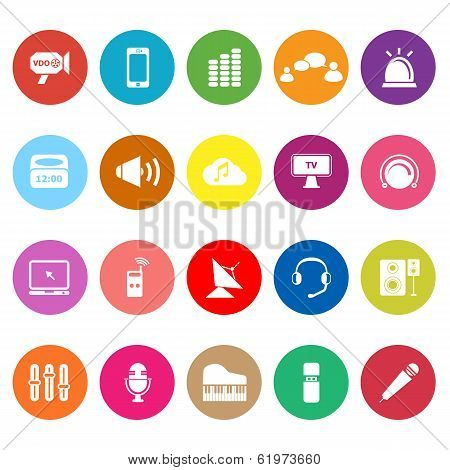 Sound Flat Icons On White Background