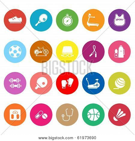 Fitness Sport Flat Icons On White Background