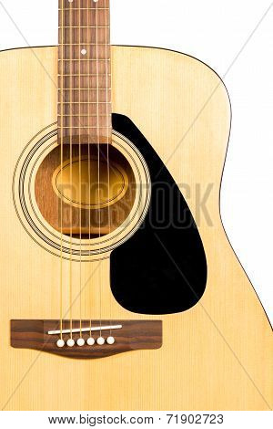 Classical Acoustic Guitar Fragment With Strings And Soundboard Rosette