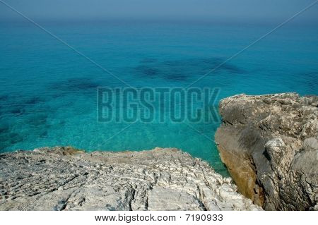 Pláž scéna v Albánii