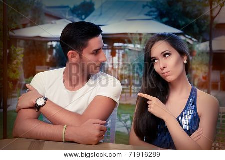 Cute Young Couple Arguing