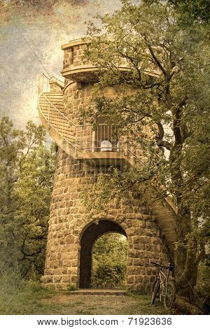 Gazebo tower in a forest