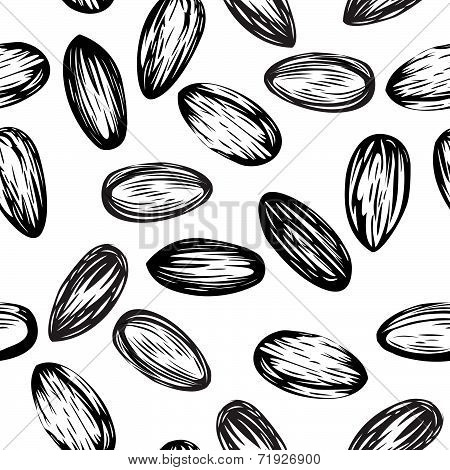 Almonds Seamless Vector Background