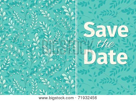 Wedding turquoise invitation template.