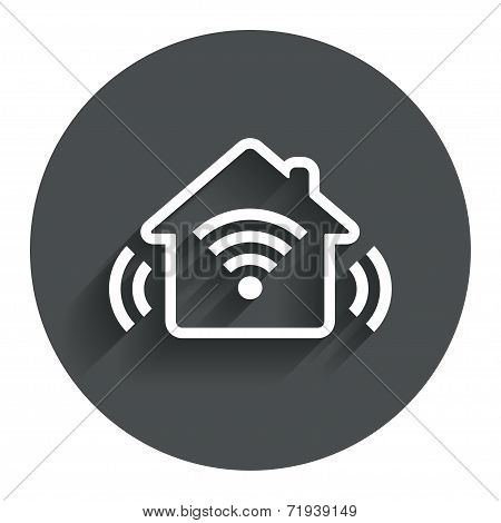 Smart home sign icon. Smart house button.