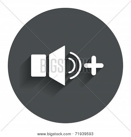 Speaker volume louder sign icon. Sound symbol.