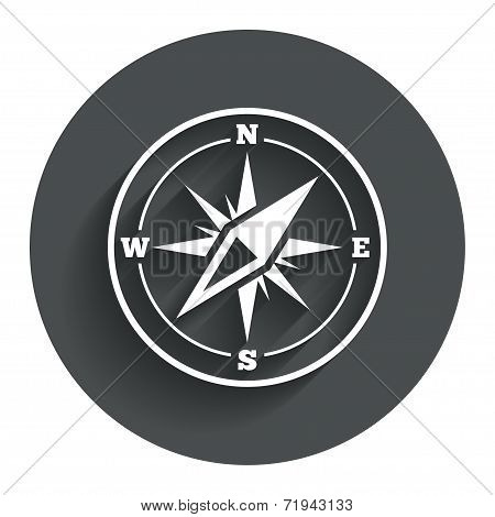 Compass sign icon. Windrose navigation symbol.
