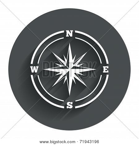 Compass sign icon. Windrose navigation symbol.