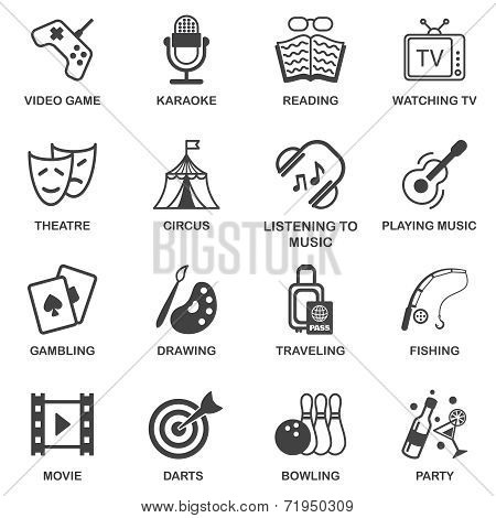 Entertainments icons set