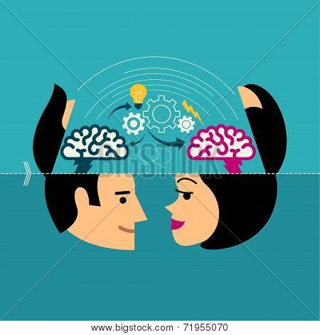 Flat design vector illustration concepts for creative brainstorming process, web design & developmen