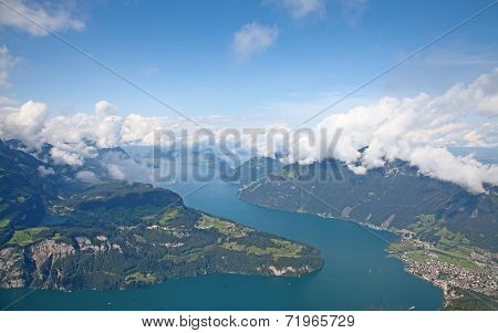 Hiking in the swiss alps nearby Stoos