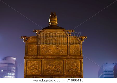 Korean monument  at night