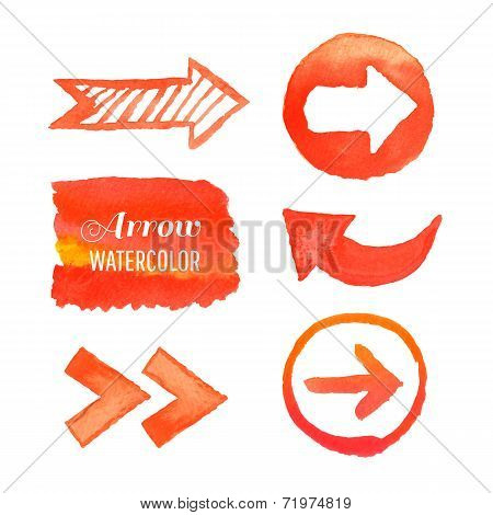set watercolor arrows