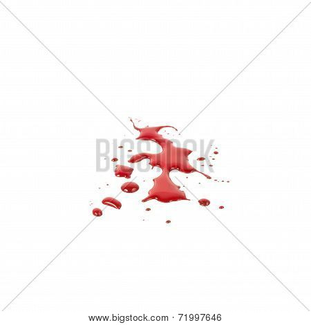 Blood Stains (puddle) Isolated On White Background.