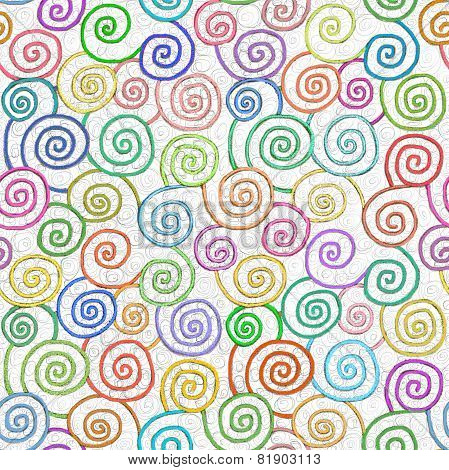Loopy swirly spirals fun spiral pattern seamless repeating colorful painting