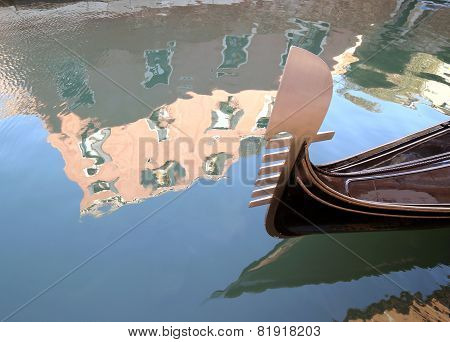 Gondola On The Water In Venice Near Saint Mark Square
