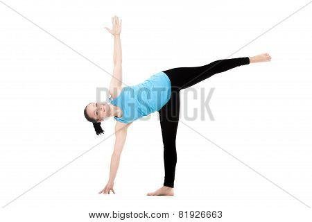 Yogi Female In Yoga Pose Ardha Chandrasana