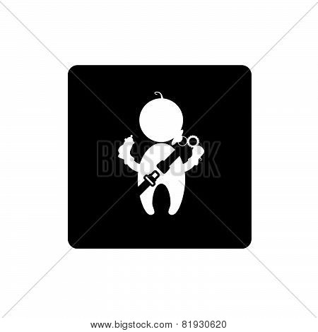Baby With Seat Belt Icon Vector