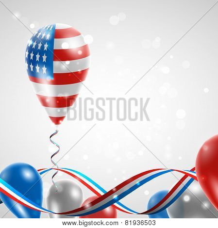 USA flag on balloon