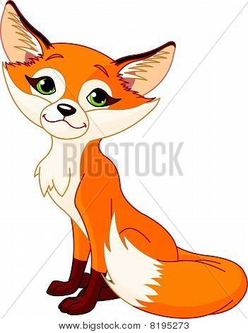 Roztomilý kreslený liška