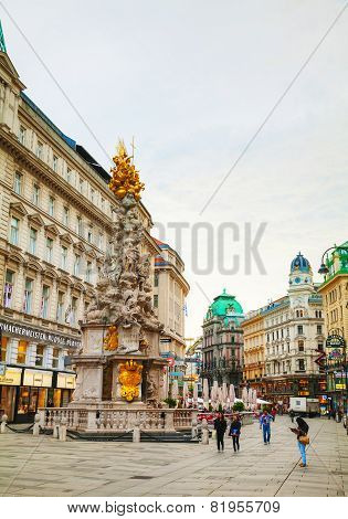 The Pestsaule (plague Column) At Graben Street In Vienna