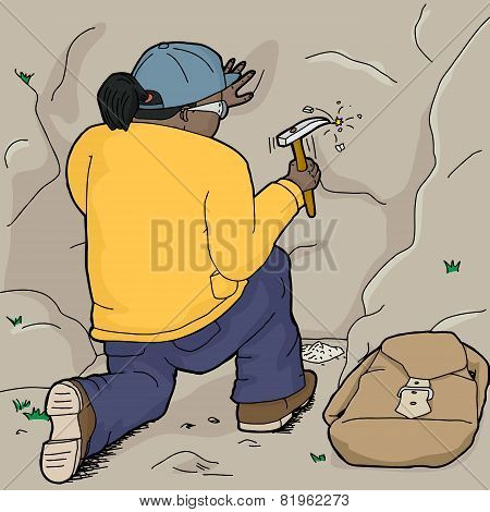 Geologist Getting Samples
