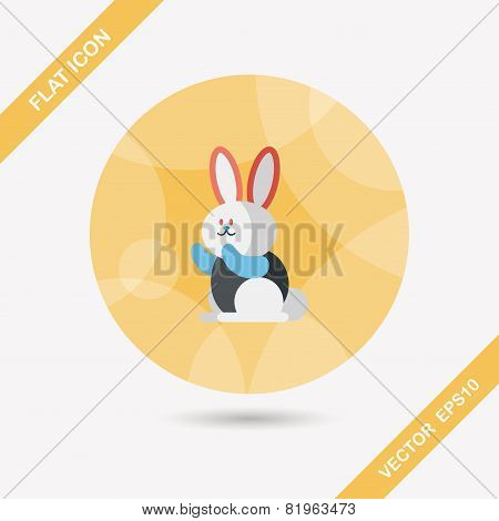 Rabbit Flat Icon With Long Shadow,eps 10