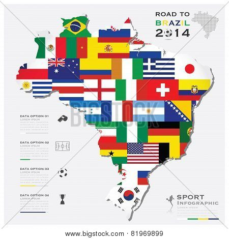 Road To Brazil 2014 Football Tournament Sport Infographic