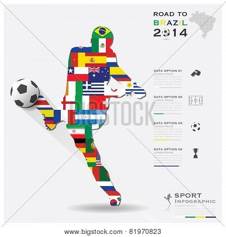 Road To Brazil 2014 Football Tournament Sport Infographic