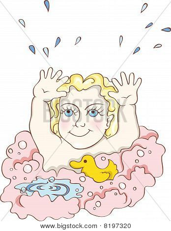 Bir bathtub.eps bir bebek