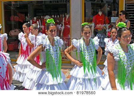 Teenage flamenco dancers.