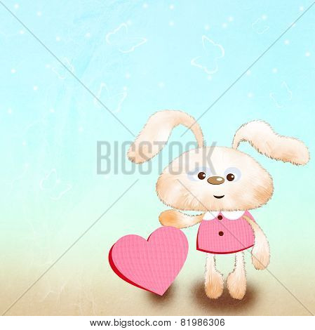 toy rabbit with heart