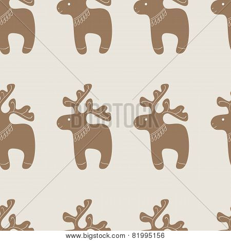 Pattern With Christmas Reindeer Cookie