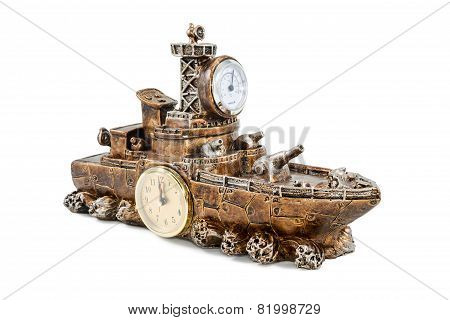 Ship With Clock And Thermometer