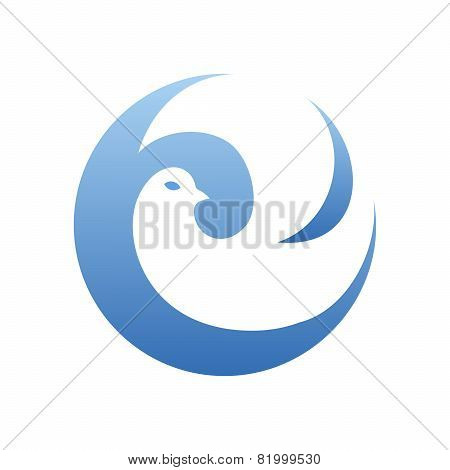 Abstract Dove Round Logo Template