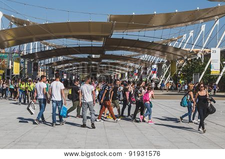 People Visiting Expo 2015 In Milan, Italy