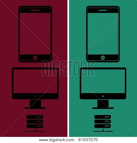Illustration Of The Icons Of The Electronics